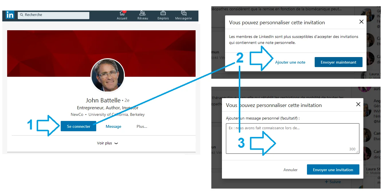 linkedin explication comment entrer en relation avec un prospect via 