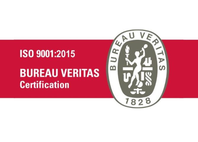 Logo label ISO 9001 : bureau VERITAS. Ce logo certifie nos agences tous les ans concernant un gage de qualité.