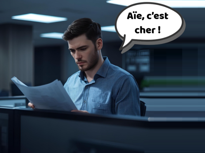 homme chemise sur fond bleu